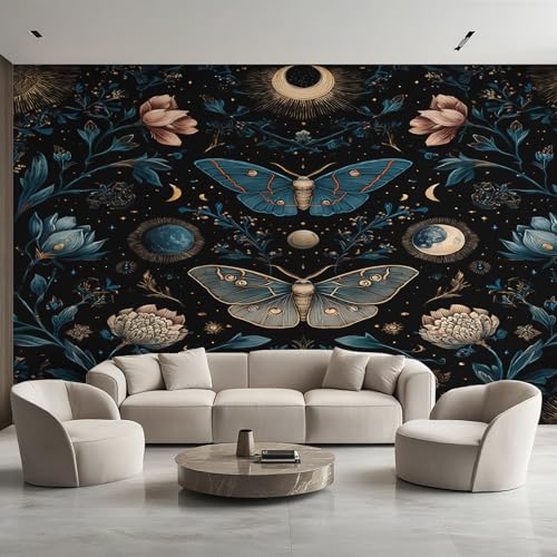 Generisch Tapete Schmetterling, Fototapete Motte Pflanze Vintage Blumen, Vliestapete für Schlafzimmer Wohnzimmer, Wand Deko Tapeten, Wandverkleidung 450x315 cm D&O61 Generisch Tapete Schmetterling, Fototapete Motte Pflanze Vintage Blumen, Vliestapete für Schlafzimmer Wohnzimmer, Wand Deko Tapeten, Wandverkleidung 450x315 cm D&O61 von Generisch