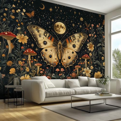 Generisch Tapete Schmetterling Motiv, Boho Pilze Botanisch Mond Sterne Fototapete Selbstklebend, Wohnzimmer, Schlafzimmer, Vliestapete, Wandtapete, Wand Deko, Mustertapete 100x70 cm - SWuE1447 Generisch Tapete Schmetterling Motiv, Boho Pilze Botanisch Mond Sterne Fototapete Selbstklebend, Wohnzimmer, Schlafzimmer, Vliestapete, Wandtapete, Wand Deko, Mustertapete 100x70 cm - SWuE1447 von Generisch