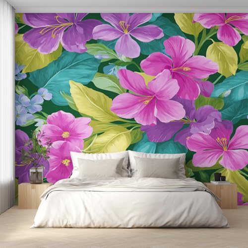 Generisch Tapete Tropische Blume, Fototapete Blatt Bunt Hibiskus, Vliestapete für Schlafzimmer Wohnzimmer, Wand Deko Tapeten, Wandverkleidung 500x350 cm D&O79 Generisch Tapete Tropische Blume, Fototapete Blatt Bunt Hibiskus, Vliestapete für Schlafzimmer Wohnzimmer, Wand Deko Tapeten, Wandverkleidung 500x350 cm D&O79 von Generisch