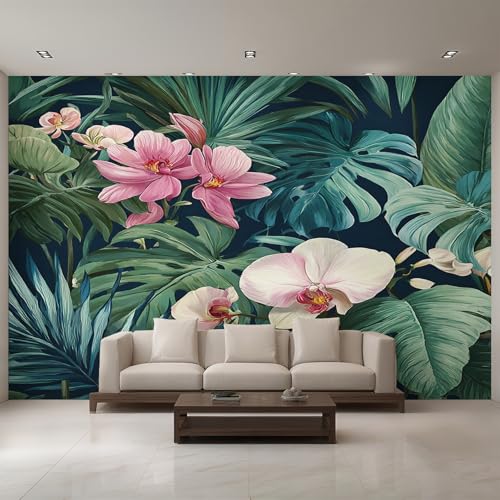 Generisch Tapete Tropische Pflanze, Fototapete Orchidee Monstera, Vliestapete für Schlafzimmer Wohnzimmer, Wand Deko Tapeten, Wandverkleidung 500x350 cm D&O74 Generisch Tapete Tropische Pflanze, Fototapete Orchidee Monstera, Vliestapete für Schlafzimmer Wohnzimmer, Wand Deko Tapeten, Wandverkleidung 500x350 cm D&O74 von Generisch