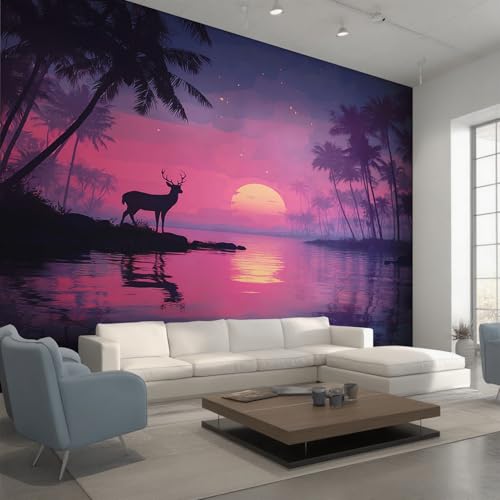 Generisch Tapete Tropische Wohnzimmer Schlafzimmer, Fototapete Palmen Sonnenuntergang Natur Landschaft Wand Deko, Wallpaper, Wandtapete, Mustertapete, Vliestapete, 500 x 280 cm UQ&0 Generisch Tapete Tropische Wohnzimmer Schlafzimmer, Fototapete Palmen Sonnenuntergang Natur Landschaft Wand Deko, Wallpaper, Wandtapete, Mustertapete, Vliestapete, 500 x 280 cm UQ&0 von Generisch