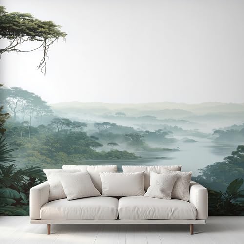 Generisch Tapete Wald Fototapete Schlafzimmer Vliestapete Tapete Nebelwald Natur Landschaft Wallpaper Wandtapete Mustertapete Tapeten Wohnzimmer, 150 x 105 cm 1&XF von Generisch
