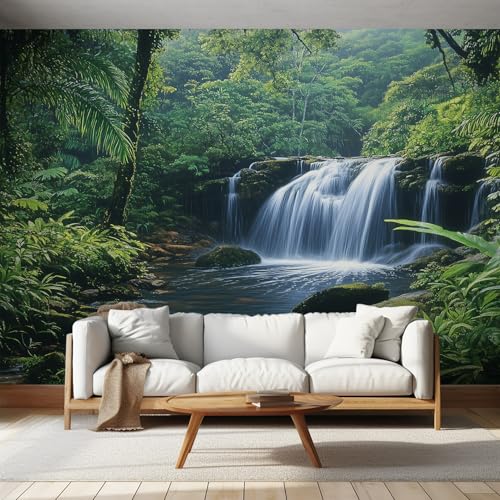 Generisch Tapete Wasserfall Wohnzimmer Schlafzimmer, Fototapete Wald Natur Landschaft Wand Deko, Wallpaper, Wandtapete, Mustertapete, Vliestapete, 500 x 280 cm &MA168 Generisch Tapete Wasserfall Wohnzimmer Schlafzimmer, Fototapete Wald Natur Landschaft Wand Deko, Wallpaper, Wandtapete, Mustertapete, Vliestapete, 500 x 280 cm &MA168 von Generisch