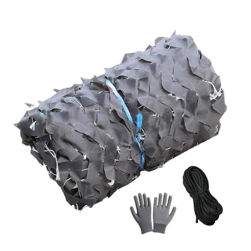Generisch Tarnnetz Grau Sonnenschutz Bundeswehr Tarnung Net 3x4.0m 4x5m 4x6m 4x8m 5x5m 6x7m Camouflage Netz Sichtschutz Jagd Haus Garten Camping Netz Tarnung Party Dekoration(4X5m) von Generisch
