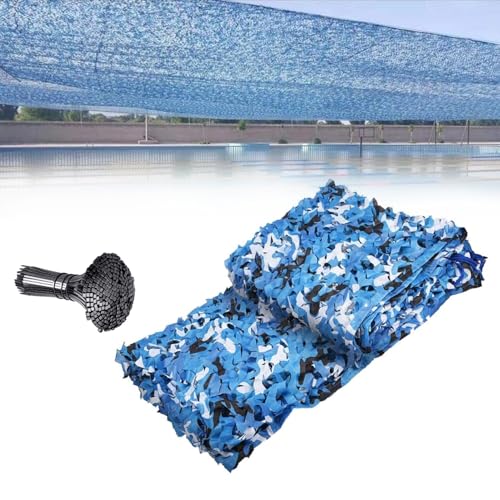 Generisch Tarnung Net Bundeswehr 2x8m 3.5x6m 3.5x10m 4x6m 5x7m 6x8m 7x10m Tarnnetz Ozean Sichtschutz mit Sonnenschutz Camouflage Netz für Garten Camping Party Autodeckung(4X9m) von Generisch