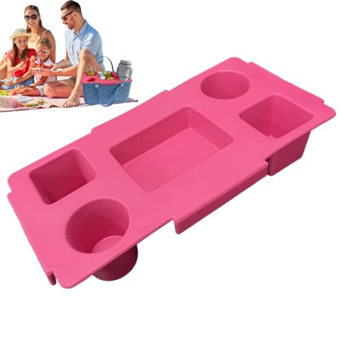 Generisch Taschentop Becherhalter Ablage,Getränkeorganizer Tablett | Organizer Mit Unterteilungen Für Reisen Picknick Pool von Generisch