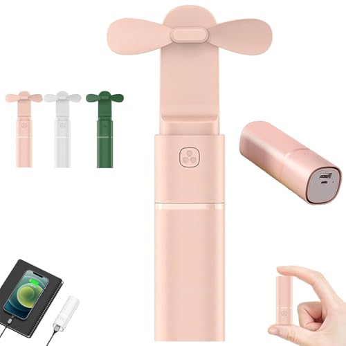 Generisch Tech Candy Fan, Tech Candy Easy Breezy Portable Fan, Portable Handheld Mini Fans & Power Bank, Rechargeable Personal Handheld Fans (Pink) von Generisch