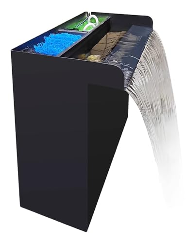 Generisch Teich-Wasserfall-Überlauf, Edelstahl-Teich-Wasserfall-Box mit großer Kapazität und Filterung, for Garten-Wasserfall-Gartendekor(30x15x40cm) von Generisch