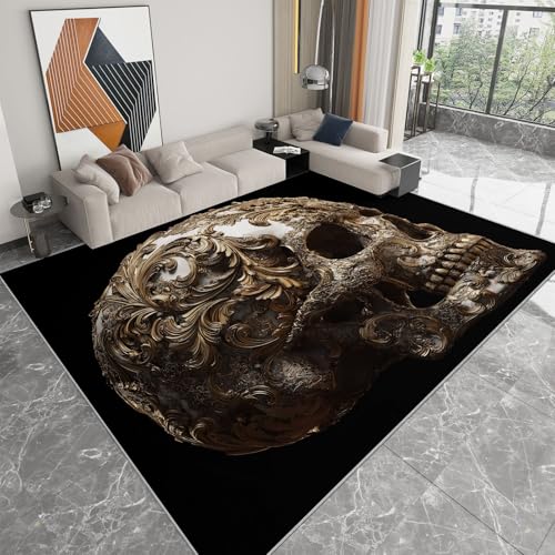 Generisch Teppich 160 x 230cm Weich rutschfest - Totenkopf im Rokoko-Stil Druck Muster für Dekoration Schlafzimmer Kinderzimmer Esszimmer Paarzimmer Kurzflor Generisch Teppich 160 x 230cm Weich rutschfest - Totenkopf im Rokoko-Stil Druck Muster für Dekoration Schlafzimmer Kinderzimmer Esszimmer Paarzimmer Kurzflor von Generisch