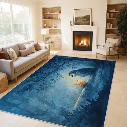 Generisch Teppich Aquarell Eule Wohnzimmerteppich 180x240 cm, Niedliche Tiere Deko für Schlafzimmer, Waschbarer, Weicher, Rutschfester Großer Teppich C&J48 Generisch Teppich Aquarell Eule Wohnzimmerteppich 180x240 cm, Niedliche Tiere Deko für Schlafzimmer, Waschbarer, Weicher, Rutschfester Großer Teppich C&J48 von Generisch