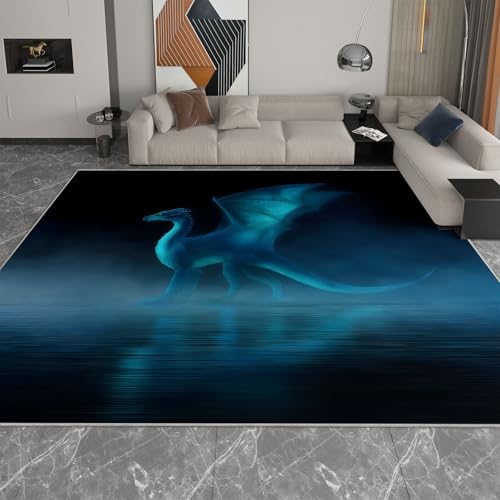 Generisch Teppich Fantasy Nebeldrache Anime für Teenager Mädchen Kurzflor Teppiche, Schlafzimmer Wohnzimmer Innenmatte - Waschbar Cyan rutschfeste Matte 60x90 cm Krabbelmatte für Kinder Generisch Teppich Fantasy Nebeldrache Anime für Teenager Mädchen Kurzflor Teppiche, Schlafzimmer Wohnzimmer Innenmatte - Waschbar Cyan rutschfeste Matte 60x90 cm Krabbelmatte für Kinder von Generisch