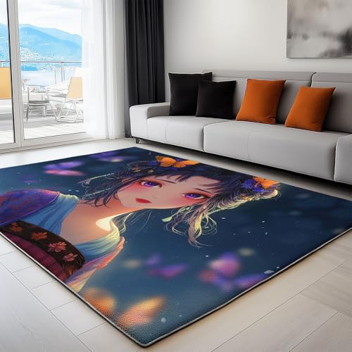 Generisch Teppich Gegend Schlafzimmer 120 x 180cm, Wohnzimmerteppich, Waschküche Waschbar Carpet rutschfest Kurzflor Weich Anime Mädchen Sternenhimmel Fantasie Teppiche für Esszimmer, Küche Generisch Teppich Gegend Schlafzimmer 120 x 180cm, Wohnzimmerteppich, Waschküche Waschbar Carpet rutschfest Kurzflor Weich Anime Mädchen Sternenhimmel Fantasie Teppiche für Esszimmer, Küche von Generisch