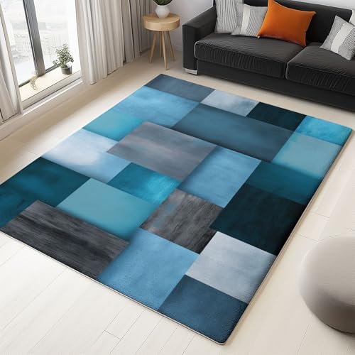 Generisch Teppich Kurzflor Weich Kunstwolle rutschfest Waschbar Wohnzimmer Teppiche Flauschiger, Schlafzimmer Teppich Moderner Hell Dunkel Blockmuster für Eingangsbereich Arbeitszimmer - Grau 60x90cm Generisch Teppich Kurzflor Weich Kunstwolle rutschfest Waschbar Wohnzimmer Teppiche Flauschiger, Schlafzimmer Teppich Moderner Hell Dunkel Blockmuster für Eingangsbereich Arbeitszimmer - Grau 60x90cm von Generisch