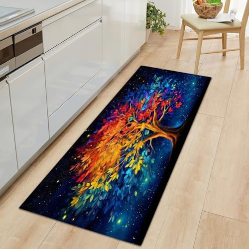 Generisch Teppich Läufer 60 x 120 cm, Ölmalerei Teppichläufer Flur rutschfest Waschbar Küchenläufer, Bunter Lebensbaum Küchenteppich Läufer für Eingang Flur Küche Schlafzimmer Wohnzimmer Generisch Teppich Läufer 60 x 120 cm, Ölmalerei Teppichläufer Flur rutschfest Waschbar Küchenläufer, Bunter Lebensbaum Küchenteppich Läufer für Eingang Flur Küche Schlafzimmer Wohnzimmer von Generisch