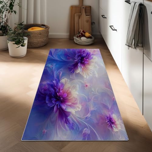 Generisch Teppich Läufer 60 x 150 cm Flur Wasable rutschfest Küchenteppich, Langer Traumhafter Stil Teppich Lila Blütenwirbel für Flur Küche Korridor Eingang Schlafzimmer Wohnzimmer Generisch Teppich Läufer 60 x 150 cm Flur Wasable rutschfest Küchenteppich, Langer Traumhafter Stil Teppich Lila Blütenwirbel für Flur Küche Korridor Eingang Schlafzimmer Wohnzimmer von Generisch