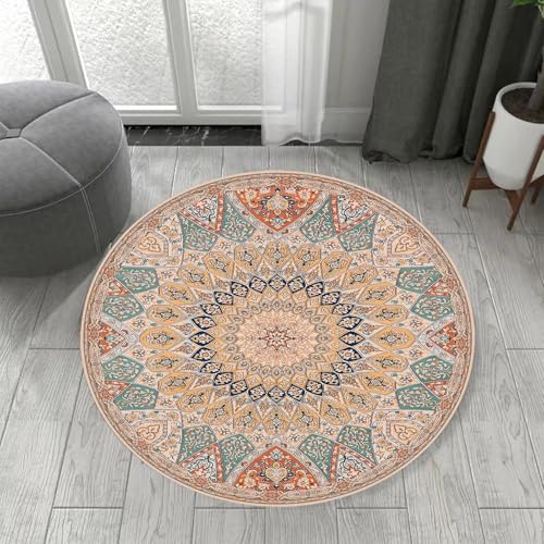 Generisch Teppich Rund,orientalischem Blumenmuster traditionelle Vintage, Orange, ø 100 cm, Teppiche fürs Wohnzimmer Esszimmer Schlafzimmer Boden Sofa, Generisch Teppich Rund,orientalischem Blumenmuster traditionelle Vintage, Orange, ø 100 cm, Teppiche fürs Wohnzimmer Esszimmer Schlafzimmer Boden Sofa, von Generisch