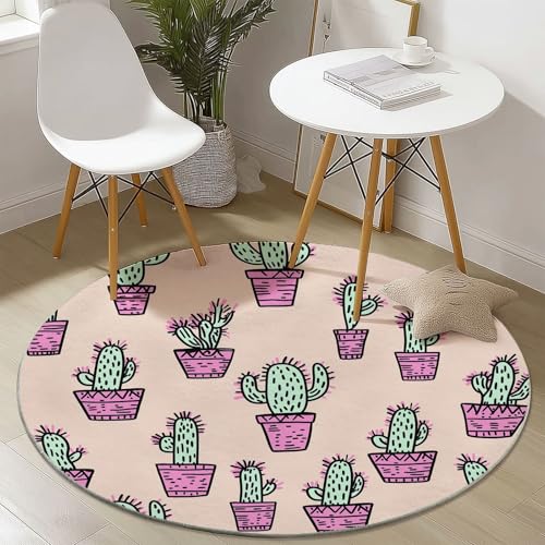 Generisch Teppich Rund 150 cm, Süß Cartoon Kaktus Waschbar rutschfest Rund Teppiche Kurzflor Weich Runder Teppich Rosa, for Wohnzimmer Schlafzimmer Studie Heimbüro Generisch Teppich Rund 150 cm, Süß Cartoon Kaktus Waschbar rutschfest Rund Teppiche Kurzflor Weich Runder Teppich Rosa, for Wohnzimmer Schlafzimmer Studie Heimbüro von Generisch