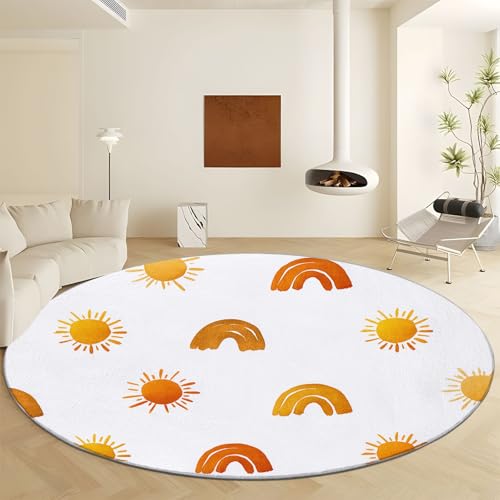 Generisch Teppich Rund 160 cm Aquarellsonne Regenbogen rutschfest Teppiche, Kurzflor Waschbar Runder Läufer - Weich Minimalismus Wohnzimmerteppich for Schlafzimmer Studie Heimbüro Generisch Teppich Rund 160 cm Aquarellsonne Regenbogen rutschfest Teppiche, Kurzflor Waschbar Runder Läufer - Weich Minimalismus Wohnzimmerteppich for Schlafzimmer Studie Heimbüro von Generisch
