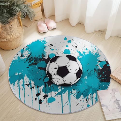 Generisch Teppich Rund 60 cm, Abstrakt Fußball Waschbar rutschfest Rund Teppiche Kurzflor Weich Runder Läufer Weiß, for Wohnzimmer Schlafzimmer Studie Heimbüro Generisch Teppich Rund 60 cm, Abstrakt Fußball Waschbar rutschfest Rund Teppiche Kurzflor Weich Runder Läufer Weiß, for Wohnzimmer Schlafzimmer Studie Heimbüro von Generisch