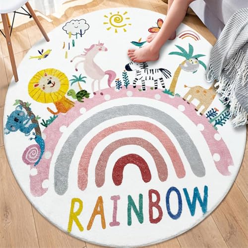 Generisch Teppich Runder,Löwe Tier Regenbogen Muster Modern, Rosa, ø 160 cm, Teppiche fürs Wohnzimmer Schlafzimmer Esszimmer esstisch deko picknickdecke, Generisch Teppich Runder,Löwe Tier Regenbogen Muster Modern, Rosa, ø 160 cm, Teppiche fürs Wohnzimmer Schlafzimmer Esszimmer esstisch deko picknickdecke, von Generisch