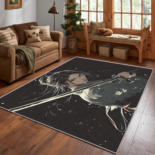 Generisch Teppich Samurai Mädchen Wohnzimmer 200x200 Waschbar, Japanisch Messer Comic Chinas Teppiche Gegend Schlafzimmer Deko Wohnaccessoires, Kurzflor, Weich, rutschfest Generisch Teppich Samurai Mädchen Wohnzimmer 200x200 Waschbar, Japanisch Messer Comic Chinas Teppiche Gegend Schlafzimmer Deko Wohnaccessoires, Kurzflor, Weich, rutschfest von Generisch