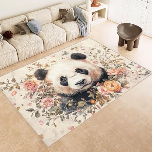 Generisch Teppich Schlafzimmer 180x240cm Panda Im Blumengarten Schlafzimmer Teppich Maschinenwaschbare Matte für Haustierbereich, rutschfest, geruchshemmend und robust ER25-29-2108 Generisch Teppich Schlafzimmer 180x240cm Panda Im Blumengarten Schlafzimmer Teppich Maschinenwaschbare Matte für Haustierbereich, rutschfest, geruchshemmend und robust ER25-29-2108 von Generisch