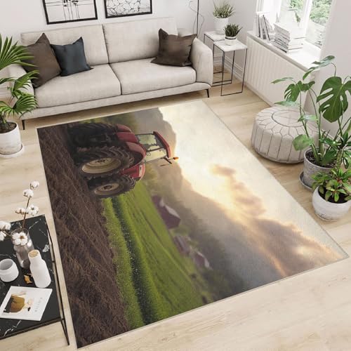 Generisch Teppich Schlafzimmer 60x120cm Ackerschlepper badezimmerteppich Set Pflegeleichte waschbare Matte für Eingangsbereich, dekorativ und strapazierfähig ER25-29-523 von Generisch