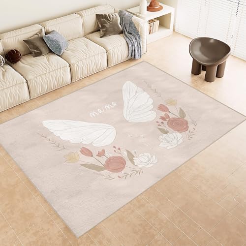 Generisch Teppich Schlafzimmer 60x120cm Flügel badezimmerteppich Set rutschfeste waschbare Bodenmatte Mikrofaser weich für Schlafzimmer Flur Wohnzimmer Dekoration EL1927 von Generisch