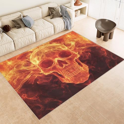 Generisch Teppich Schlafzimmer 60x90cm Flammenschädel Teppich waschbar in Waschmaschine Mikrofaser Bodenmatte weich atmungsaktiv waschbar rutschfest für Wohnzimmer Schlafzimmer Flur EL2968 Generisch Teppich Schlafzimmer 60x90cm Flammenschädel Teppich waschbar in Waschmaschine Mikrofaser Bodenmatte weich atmungsaktiv waschbar rutschfest für Wohnzimmer Schlafzimmer Flur EL2968 von Generisch