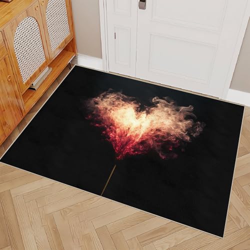 Generisch Teppich Schlafzimmer 60x90cm Herzförmiger Rauch Teppich waschbar in Waschmaschine Mikrofaser Bodenmatte weich atmungsaktiv waschbar rutschfest für Wohnzimmer Schlafzimmer Flur EL2616 Generisch Teppich Schlafzimmer 60x90cm Herzförmiger Rauch Teppich waschbar in Waschmaschine Mikrofaser Bodenmatte weich atmungsaktiv waschbar rutschfest für Wohnzimmer Schlafzimmer Flur EL2616 von Generisch