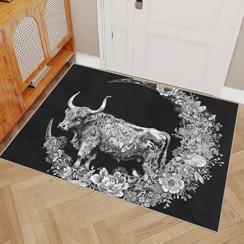 Generisch Teppich Schlafzimmer 60x90cm Schwarz-weiße Halbmondkuh Teppich waschbar in Waschmaschine Waschbarer Flurläufer mit abstraktem Muster, rutschfest und für alle Böden geeignet ER25-29-1358 Generisch Teppich Schlafzimmer 60x90cm Schwarz-weiße Halbmondkuh Teppich waschbar in Waschmaschine Waschbarer Flurläufer mit abstraktem Muster, rutschfest und für alle Böden geeignet ER25-29-1358 von Generisch