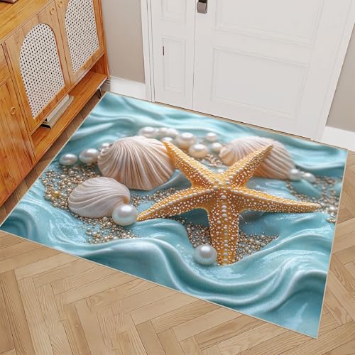 Generisch Teppich Schlafzimmer 60x90cm Strandseestern Teppich waschbar in Waschmaschine Waschbarer Flurläufer mit abstraktem Muster, rutschfest und für alle Böden geeignet E4.2-6-496 Generisch Teppich Schlafzimmer 60x90cm Strandseestern Teppich waschbar in Waschmaschine Waschbarer Flurläufer mit abstraktem Muster, rutschfest und für alle Böden geeignet E4.2-6-496 von Generisch