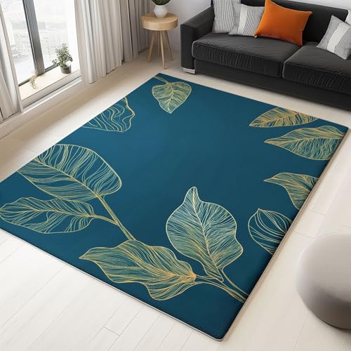 Generisch Teppich Schlafzimmer Blaugrün Wohnzimmer Teppich, Waschbar Kurzflor Antirutsch Weiche Teppiche für ür Badezimmer Esszimmer FlurEinfach Minimalistisch Linien Blätter 80 x 150 cm Generisch Teppich Schlafzimmer Blaugrün Wohnzimmer Teppich, Waschbar Kurzflor Antirutsch Weiche Teppiche für ür Badezimmer Esszimmer FlurEinfach Minimalistisch Linien Blätter 80 x 150 cm von Generisch