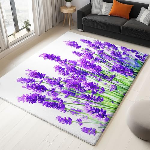 Generisch Teppich Schlafzimmer Lila Wohnzimmer Teppich, Waschbar Kurzflor Antirutsch Weiche Teppiche für ür Badezimmer Esszimmer FlurSurreale Fotografie Von Pflanzen Und Lavendel 140 x 200 cm Generisch Teppich Schlafzimmer Lila Wohnzimmer Teppich, Waschbar Kurzflor Antirutsch Weiche Teppiche für ür Badezimmer Esszimmer FlurSurreale Fotografie Von Pflanzen Und Lavendel 140 x 200 cm von Generisch