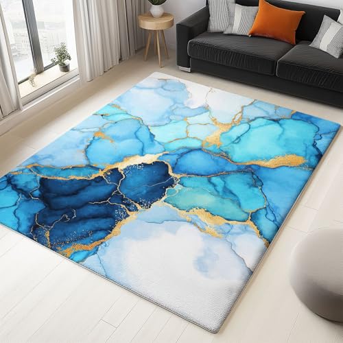 Generisch Teppich Schlafzimmer Mehrfarbig Cyan Wohnzimmer Teppich, Waschbar Kurzflor Antirutsch Weiche Teppiche für ür Badezimmer Esszimmer FlurSurrealismus Marmorstreifen 80 x 150 cm Generisch Teppich Schlafzimmer Mehrfarbig Cyan Wohnzimmer Teppich, Waschbar Kurzflor Antirutsch Weiche Teppiche für ür Badezimmer Esszimmer FlurSurrealismus Marmorstreifen 80 x 150 cm von Generisch