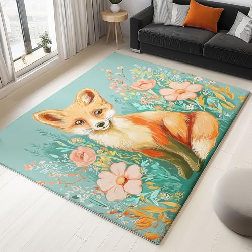 Generisch Teppich Schlafzimmer Mintgrün Wohnzimmer Teppich, Waschbar Kurzflor Antirutsch Weiche Teppiche für ür Badezimmer Esszimmer FlurCartoon Stil Tier Fuchs 180 x 240 cm Generisch Teppich Schlafzimmer Mintgrün Wohnzimmer Teppich, Waschbar Kurzflor Antirutsch Weiche Teppiche für ür Badezimmer Esszimmer FlurCartoon Stil Tier Fuchs 180 x 240 cm von Generisch
