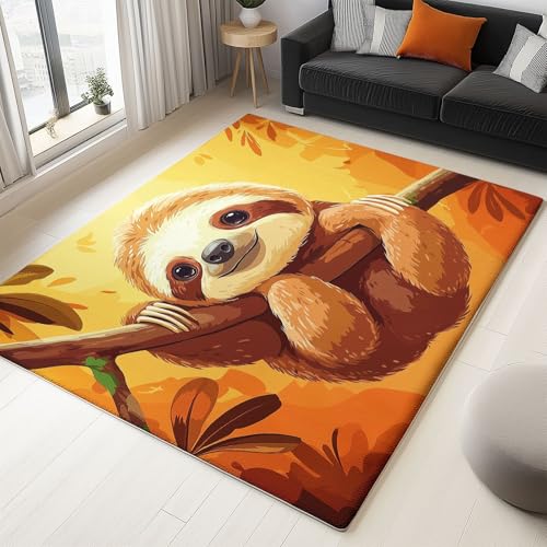 Generisch Teppich Schlafzimmer Rosa Wohnzimmer Teppich, Waschbar Kurzflor Antirutsch Weiche Teppiche für ür Badezimmer Esszimmer FlurCartoon Anime Tiere Huhn 180 x 240 cm von Generisch