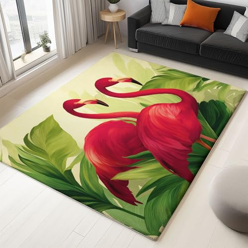 Generisch Teppich Tropisches Tier Flamingo Blätter für Teenager Mädchen Kurzflor Teppiche, Schlafzimmer Wohnzimmer Innenmatte - Waschbar Grün rutschfeste Matte 180x240 cm Krabbelmatte für Kinder Generisch Teppich Tropisches Tier Flamingo Blätter für Teenager Mädchen Kurzflor Teppiche, Schlafzimmer Wohnzimmer Innenmatte - Waschbar Grün rutschfeste Matte 180x240 cm Krabbelmatte für Kinder von Generisch