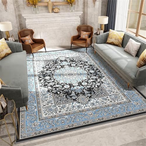 Generisch Teppich Waschbar In Waschmaschine Retro Wohnzimmer große Fläche Dekoration Nicht verblassen Weicher blau Hallenteppich Waschbarer 200X300CM Generisch Teppich Waschbar In Waschmaschine Retro Wohnzimmer große Fläche Dekoration Nicht verblassen Weicher blau Hallenteppich Waschbarer 200X300CM von Generisch