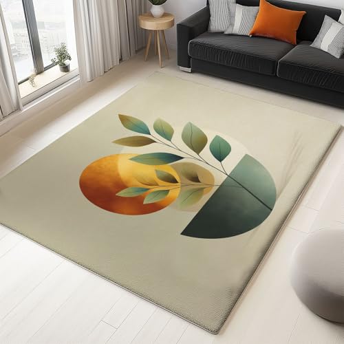 Generisch Teppich Waschbare 80 x 150 cm, Boho Stil Abstraktes Muster Weich rutschfest Design, Kurzflor Flauschiger Teppiche, Strapazierfähig und Nicht Fusselnd für Wohnzimmer Schlafzimmer, Beige von Generisch