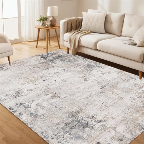 Generisch Teppich Weich Grauer Bereich Wohnzimmerteppich dauerhaft fällt Nicht ab und verblasst Kinder Grau Wohnzimmer mit Weicher 160X230CM von Generisch