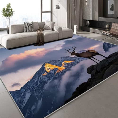 Generisch Teppich Wohnzimmer 100x150 cm 3D Druck Sikahirsch Berge Muster Natur Landschaft Teppich Kaschmirimitat Anti Rutsch Leicht zu reinigen Waschbare Rückseite für Balkone Korridore Restaurants Generisch Teppich Wohnzimmer 100x150 cm 3D Druck Sikahirsch Berge Muster Natur Landschaft Teppich Kaschmirimitat Anti Rutsch Leicht zu reinigen Waschbare Rückseite für Balkone Korridore Restaurants von Generisch