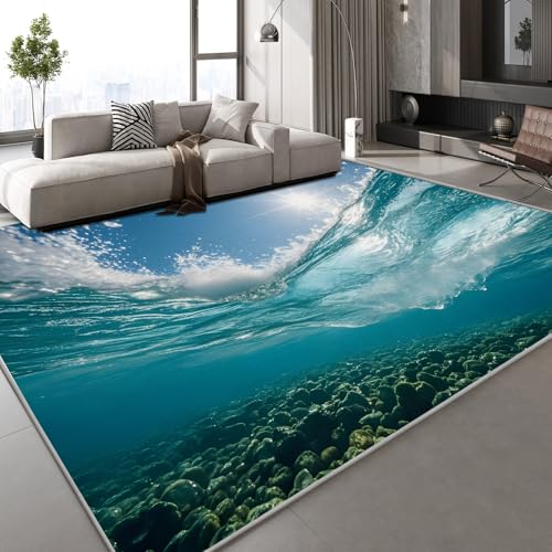Generisch Teppich Wohnzimmer 100x150 cm Wellen Meeresboden 3D Druck Meer Natur Muster Teppich Kaschmirimitat Anti Rutsch Leicht zu reinigen Waschbare Rückseite für Wohn Arbeitsbereiche,Mietwohnungen Generisch Teppich Wohnzimmer 100x150 cm Wellen Meeresboden 3D Druck Meer Natur Muster Teppich Kaschmirimitat Anti Rutsch Leicht zu reinigen Waschbare Rückseite für Wohn Arbeitsbereiche,Mietwohnungen von Generisch