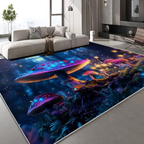 Generisch Teppich Wohnzimmer 120x160 cm 3D Druck Pilz Leuchtend Muster Wald Natur Teppich Kaschmirimitat Anti Rutsch Leicht zu reinigen Waschbare Rückseite für Balkone Korridore Restaurants Generisch Teppich Wohnzimmer 120x160 cm 3D Druck Pilz Leuchtend Muster Wald Natur Teppich Kaschmirimitat Anti Rutsch Leicht zu reinigen Waschbare Rückseite für Balkone Korridore Restaurants von Generisch