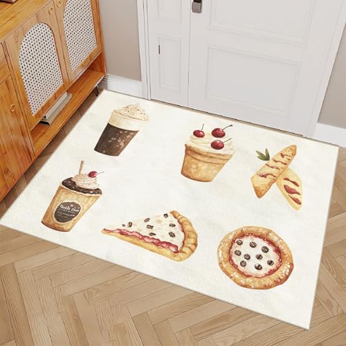 Generisch Teppich Wohnzimmer 120x180cm Eiscreme spielteppich Kinder Maschinenwaschbare Mikrofaser Matte weich rutschfest für Schlafzimmer Wohnzimmer Flur Dekor EL2139 von Generisch
