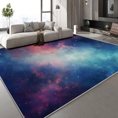 Generisch Teppich Wohnzimmer 140x200 cm 3D Druck Sternenhimmel Muster Natur Universum Teppich Kaschmirimitat Anti Rutsch Leicht zu reinigen Waschbare Rückseite für Balkone Korridore Restaurants von Generisch