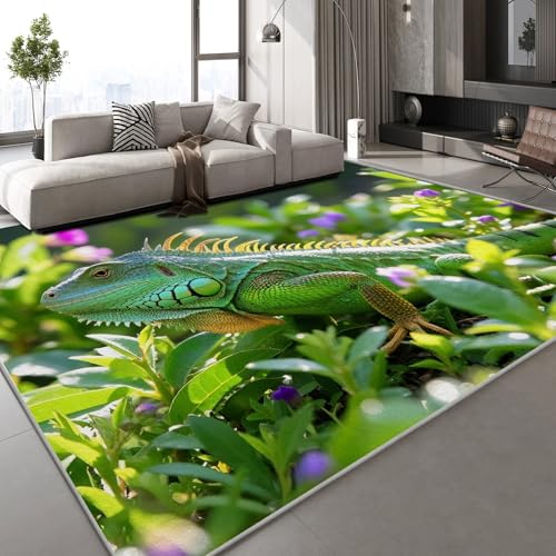 Generisch Teppich Wohnzimmer 150x210 cm Eidechse Grün 3D Druck Gras Sommer Muster Teppich Kaschmirimitat Anti Rutsch Leicht zu reinigen Waschbare Rückseite für Wohn Arbeitsbereiche,Mietwohnungen Generisch Teppich Wohnzimmer 150x210 cm Eidechse Grün 3D Druck Gras Sommer Muster Teppich Kaschmirimitat Anti Rutsch Leicht zu reinigen Waschbare Rückseite für Wohn Arbeitsbereiche,Mietwohnungen von Generisch