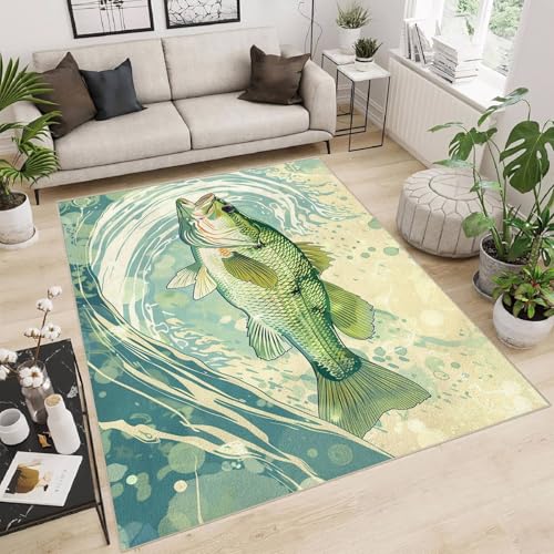 Generisch Teppich Wohnzimmer 160x200cm Fisch Teppich grün Mikrofaser Bodenmatte weich waschbar rutschfest dekorativ für Wohnzimmer Schlafzimmer Flur EL2880 Generisch Teppich Wohnzimmer 160x200cm Fisch Teppich grün Mikrofaser Bodenmatte weich waschbar rutschfest dekorativ für Wohnzimmer Schlafzimmer Flur EL2880 von Generisch