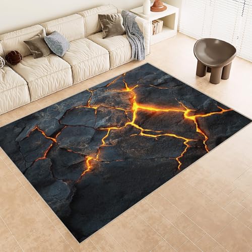 Generisch Teppich Wohnzimmer 160x230 cm 3D Druck Stein Risse Flamme Muster Teppich Kaschmirimitat Anti Rutsch Leicht zu reinigen Waschbare Rückseite für Wohn Arbeitsbereiche Perfekt für Mietwohnungen Generisch Teppich Wohnzimmer 160x230 cm 3D Druck Stein Risse Flamme Muster Teppich Kaschmirimitat Anti Rutsch Leicht zu reinigen Waschbare Rückseite für Wohn Arbeitsbereiche Perfekt für Mietwohnungen von Generisch