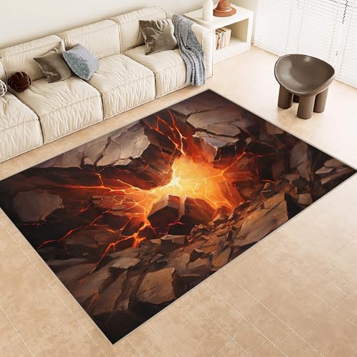 Generisch Teppich Wohnzimmer 160x230 cm 3D Druck Stein Risse Flamme Muster Teppich Kaschmirimitat Anti Rutsch Leicht zu reinigen Waschbare Rückseite für Wohn Arbeitsbereiche Perfekt für Mietwohnungen Generisch Teppich Wohnzimmer 160x230 cm 3D Druck Stein Risse Flamme Muster Teppich Kaschmirimitat Anti Rutsch Leicht zu reinigen Waschbare Rückseite für Wohn Arbeitsbereiche Perfekt für Mietwohnungen von Generisch